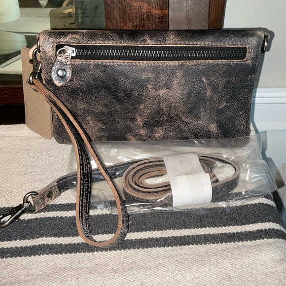 NWT Bed Stu Leather Cadence Wallet Wristlet Crossbody Bag Black Lux MSRP 175 - Picture 2 of 15